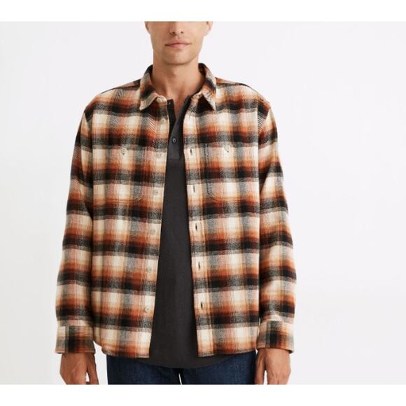 Madewell Other - Madewell Men Brushed Flannel Easy Long Sleeve Shirt M Brown Plaid  Button Up